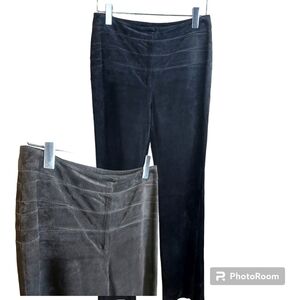 Vintage BETTY BARCLAY high rise brown suede leather high waisted trousers